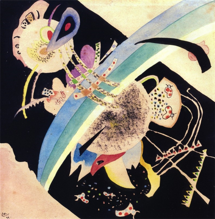 Study for Circles on Bla Wassily Kandinsky Abstract Painting